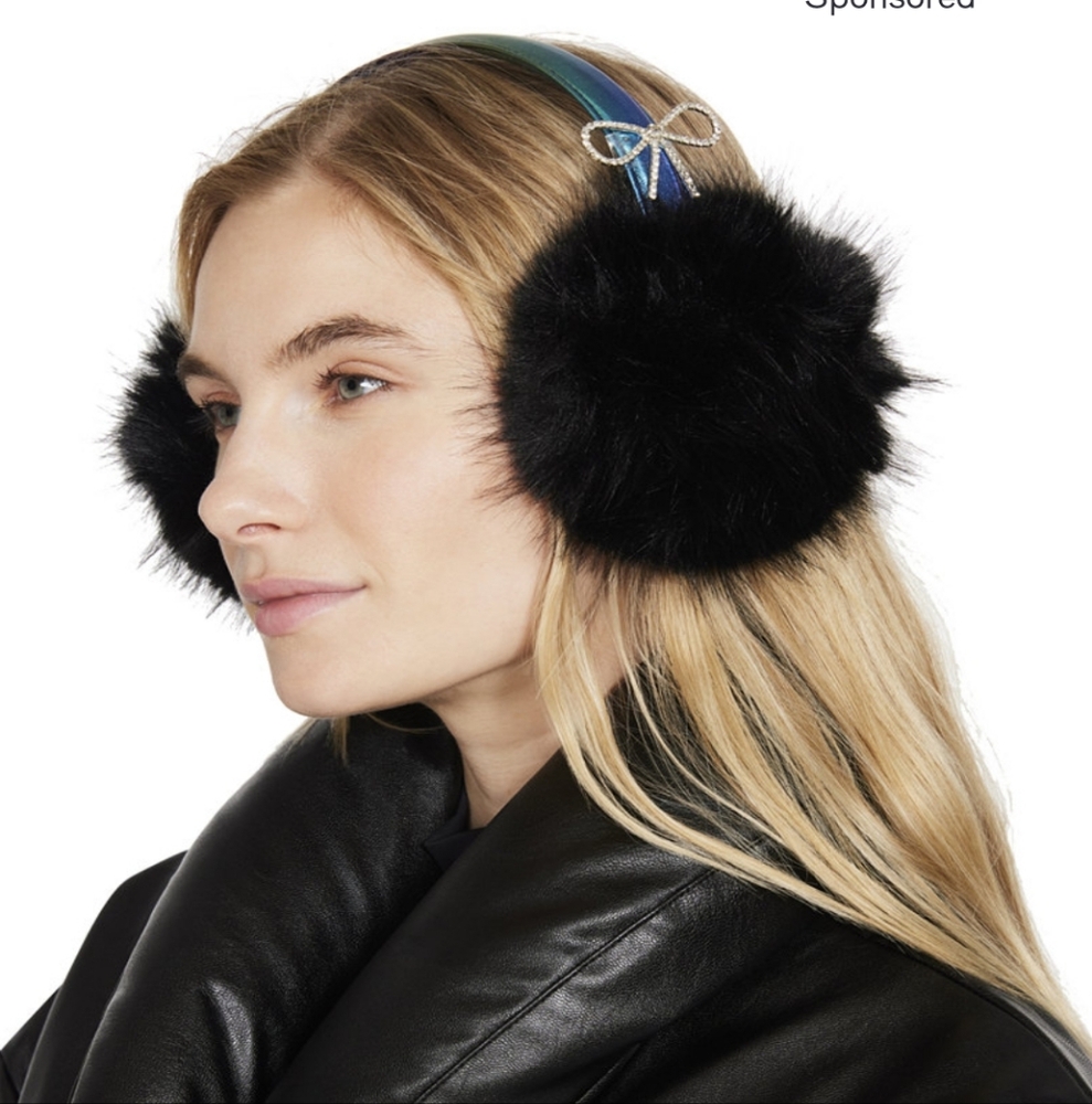 Black Faux Fur Earmuffs